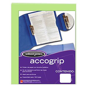 Carpeta Accogrip Carta Con Palanca  Verde Claro P0966