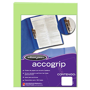 Carpeta Accogrip Oficio Con Palanca Verde Claro P0975