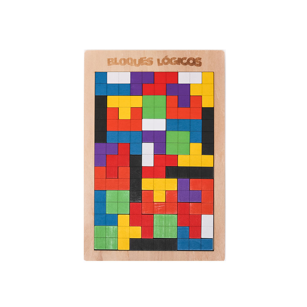 Juego Madera Rompecabezas Bloques Logicos 664 Ofix