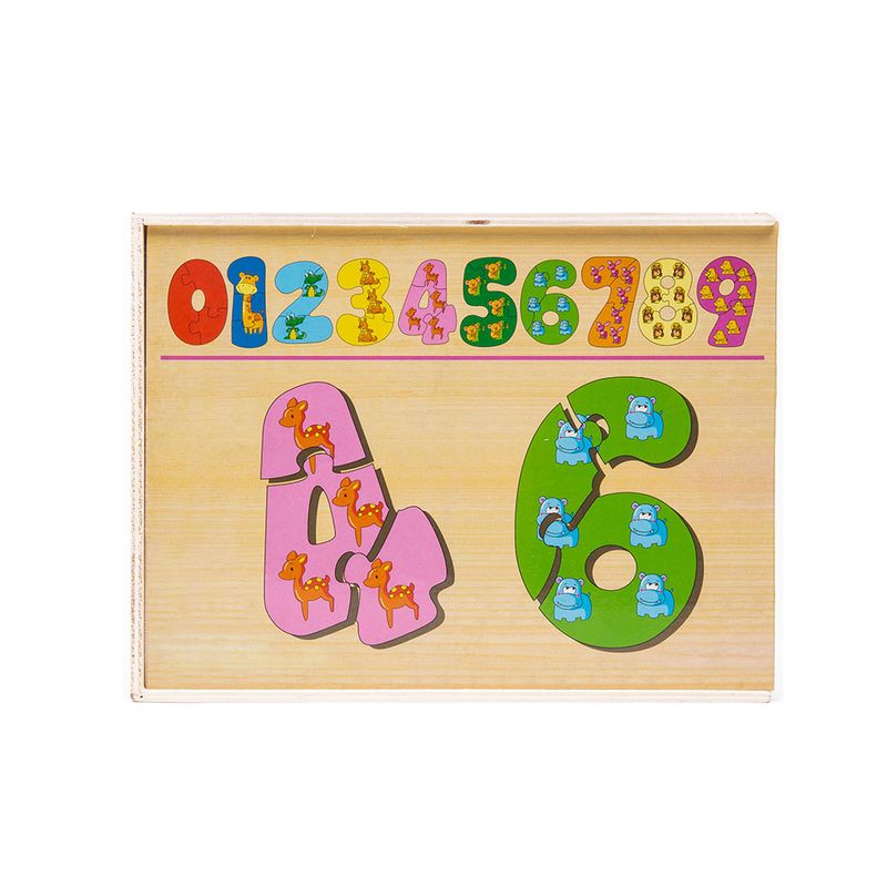 JUEGO MADERA ROMPECABEZAS NUMEROS 0-9
