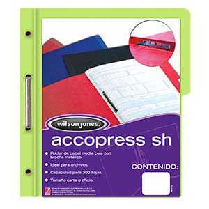 CARPETA ACCOPRESS CARTA CON BROCHE VERDE CLARO MEDIA CEJA