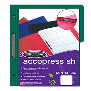 Carpeta Accopress Carta Con Broche Verde Oscuro P4778