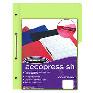 Carpeta Accopress Oficio Con Broche Verde Claro Media Ceja P4569