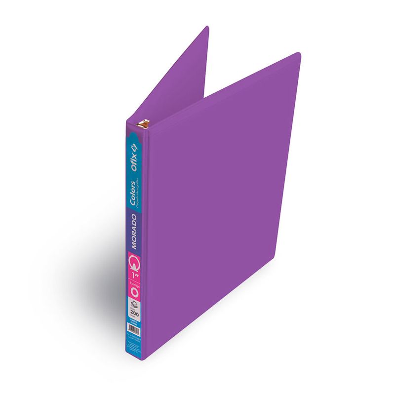 CARPETA ARILLO 1" O MORADO CON VENTANA OFIX