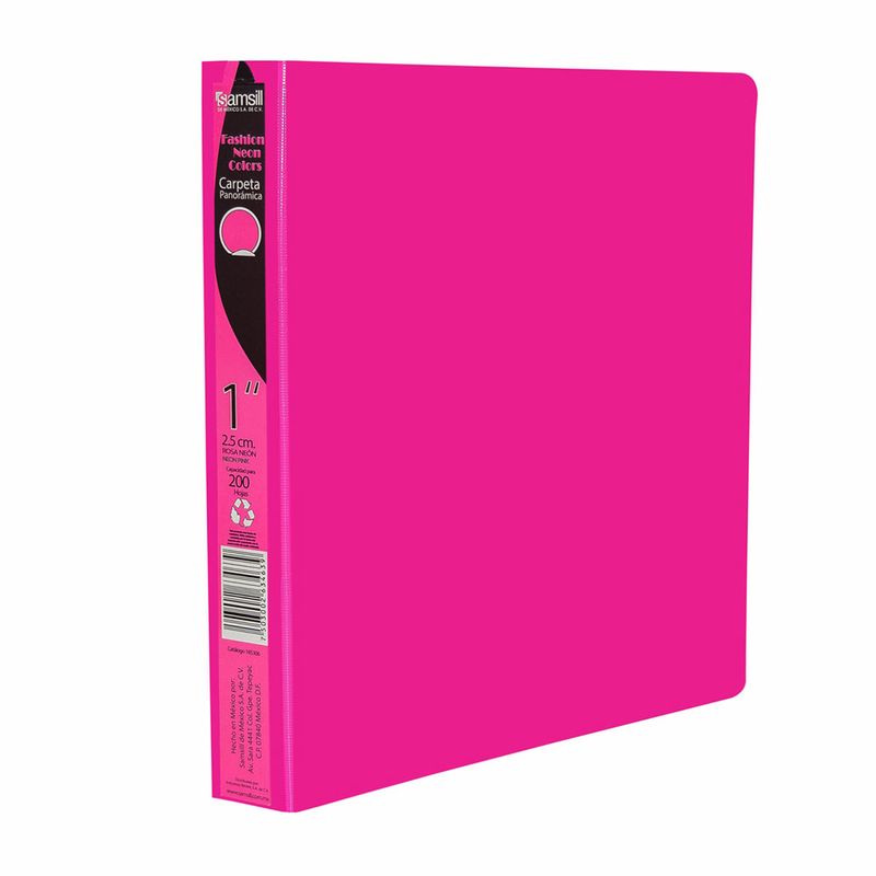 CARPETA ARILLO 1" O ROSA NEON CON VENTANA SAMSILL