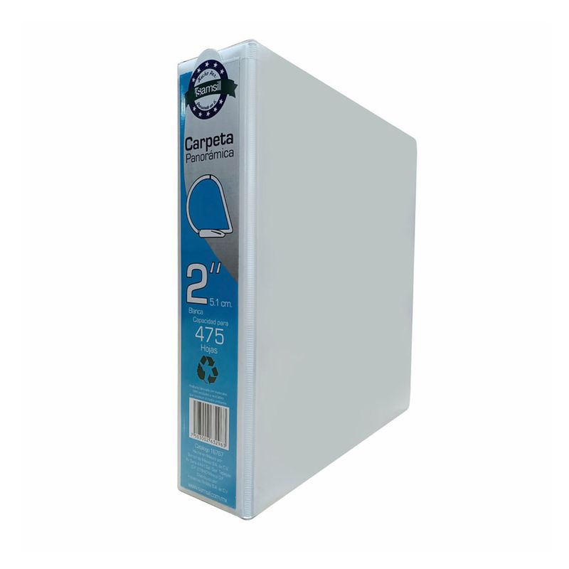CARPETA ARILLO 2" D BLANCA CON VENTANA SAMSILL