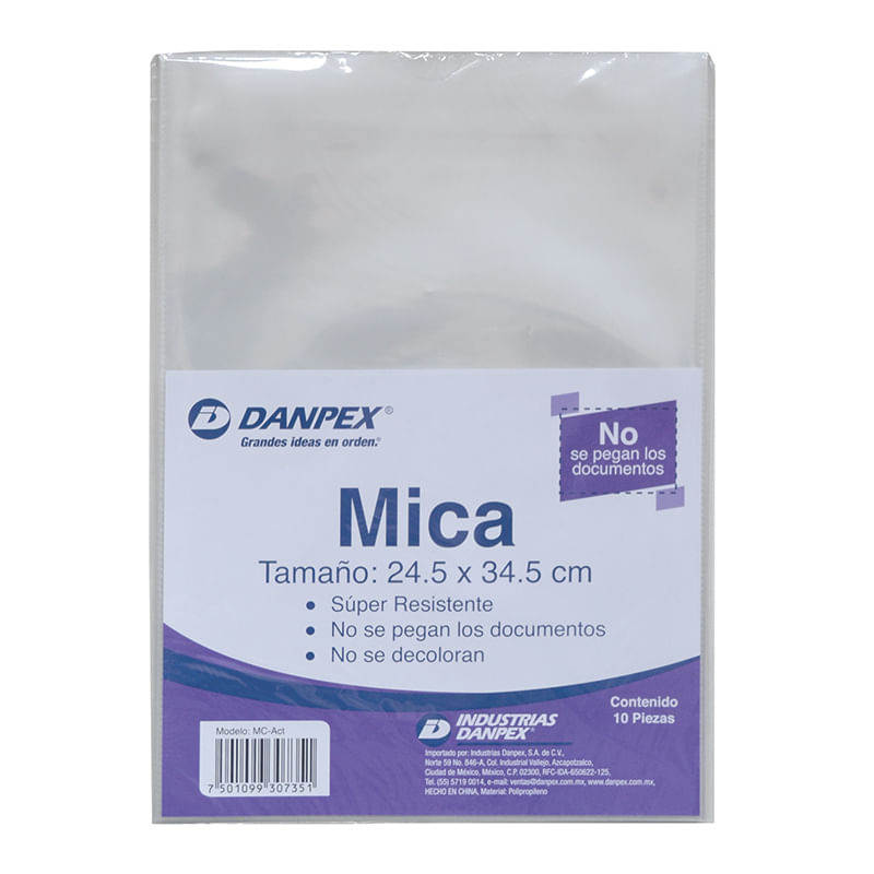 MICA PARA ACTAS 24 X 34 CM CON 10PZAS