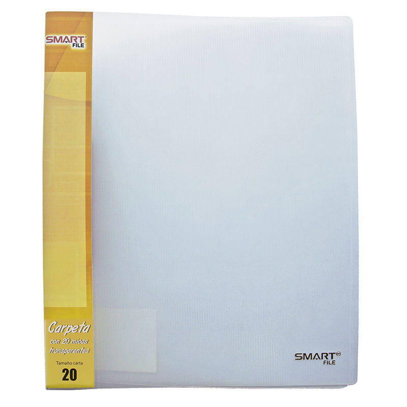 CARPETA CARTA CON 20 MICAS BLANCO TRANSPARENTE