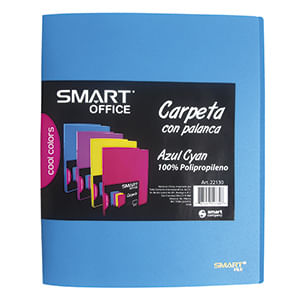 Carpeta Plastica Carta Con Palanca  Azul Cyan 22130