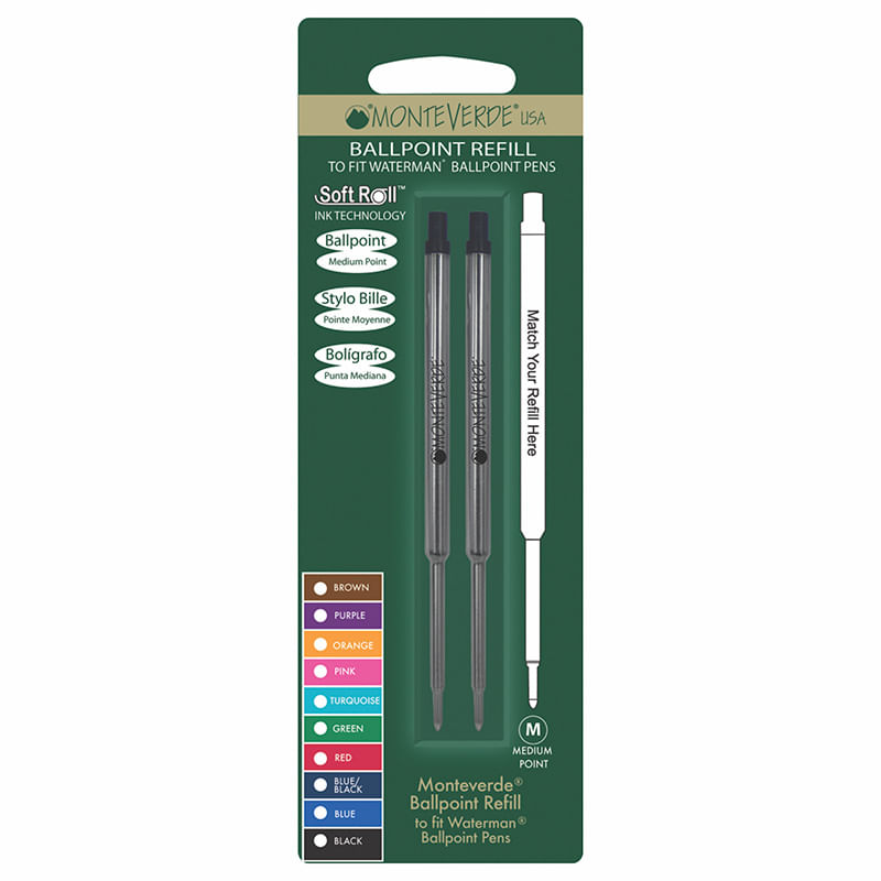 REPUESTO PM NEGRO BOLIGRAFO WATERMAN W132 BLT C/2 MONTEVERDE