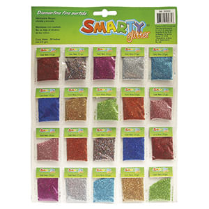 Diamantina Fina 2.5G Colores Surtidos Con 20 Bolsitas 50000