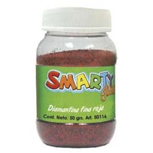 Diamantina Fina Bote C/50G Rojo 50116