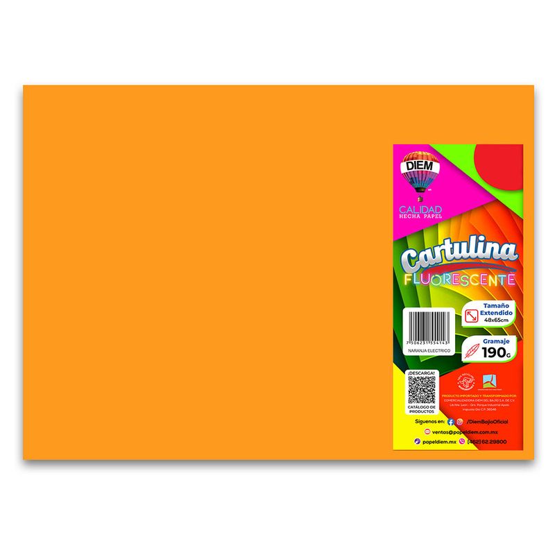 CARTULINA FLUORESCENTE PAPAYA (ORO) 48X66CM 200G