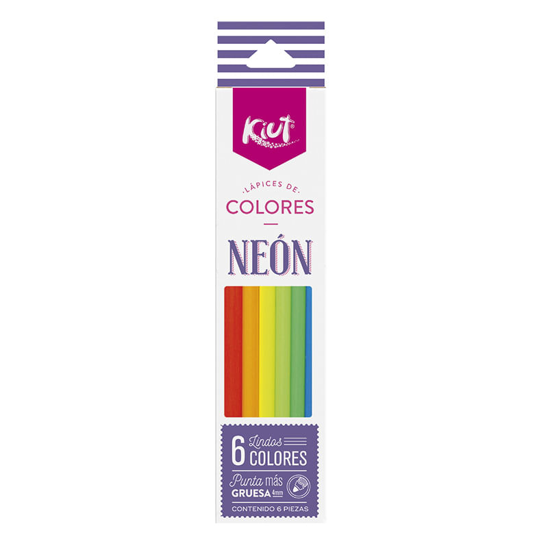 LAPICES DE COLOR  6-L RED NEON KIUT