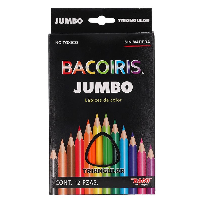 LAPICES DE COLOR 12-L JUMBO TRIANGULAR BACOIRIS