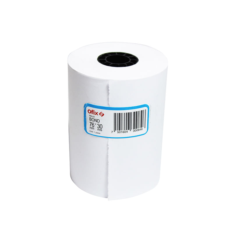 ROLLO PAPEL BOND OFIX 76MM X 30MTS