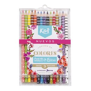Lapices De Color 15-L Red Estuche Plastico Kiut 552310