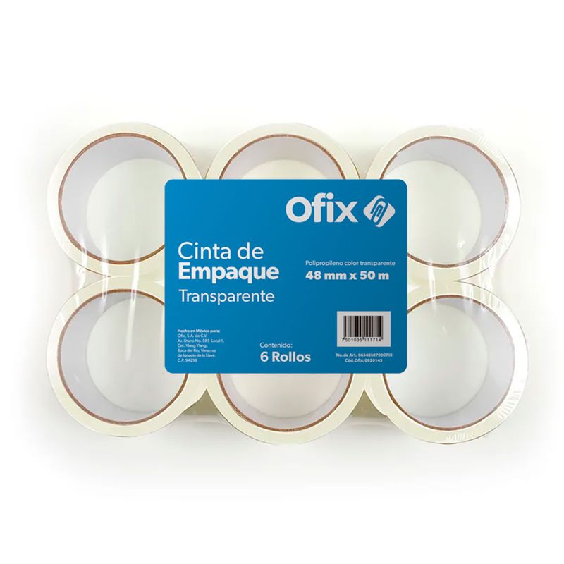 CINTA EMPAQUE TRANSP OFIX CON 6 48X50MTS