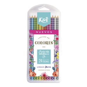 Lapices De Color 24-L Red Estuche Plastico Kiut 552008