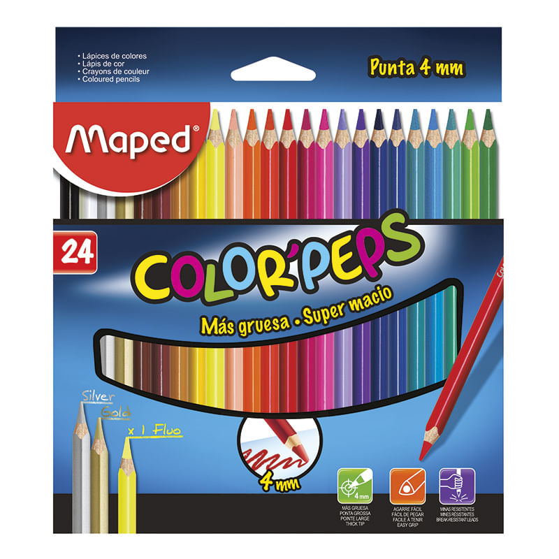 LAPICES DE COLOR 24-L TRIANGULAR COLOR'PEPS 4MM