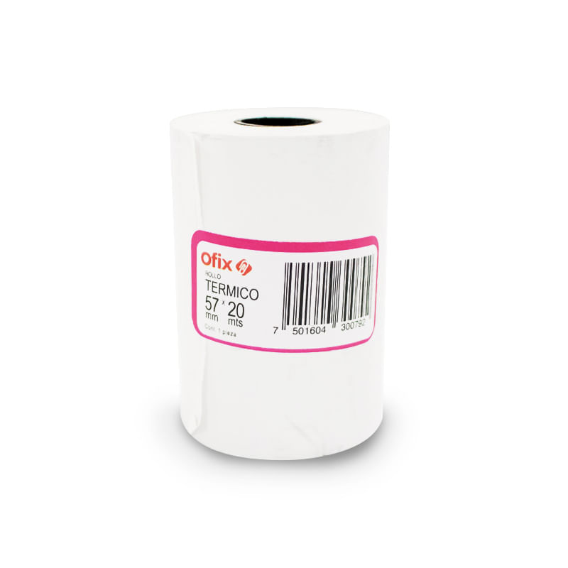 ROLLO PAPEL TERMICO OFIX 57MM X 20MTS