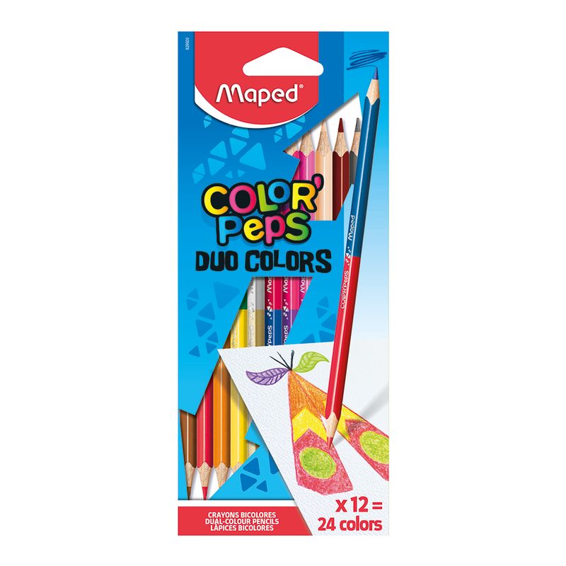 LAPICES DOBLE COLOR 12-L TRIANGULAR DUO COLOR PEPS