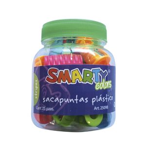 Sacapuntas Plastico Stripes Con 25 Pzas Bote 25098
