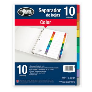 Separador 10Div Carta Colores Surtidos Wj P2457