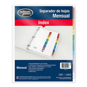 Separador 12Div Carta Mensual Wj P1368