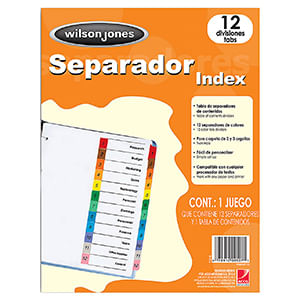 SEPARADOR 12DIV CARTA NUMERICO WJ