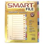 SEPARADOR 12DIV SMART PLASTICO COLORES PASTEL