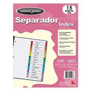SEPARADOR 15DIV CARTA NUMERICO WJ
