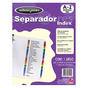 SEPARADOR 26DIV CARTA ALFABETICO A-Z  WJ