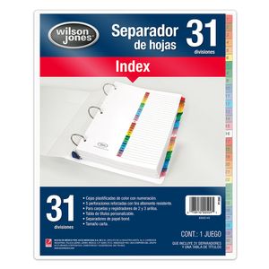 Separador 31Div Carta Numerico Wj P1366