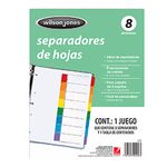 SEPARADOR 8DIV CARTA COLORES SURTIDOS WJ