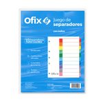 SEPARADOR OFIX 10DIV COLORES