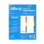 SEPARADOR OFIX 5DIV COLORES