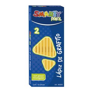 Lapiz Grafito Con Goma #2 Triangular Smarty Cja Con 10 40005