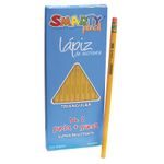 LAPIZ GRAFITO CON GOMA #2 TRIANGULAR SMARTY CAJA CON 10