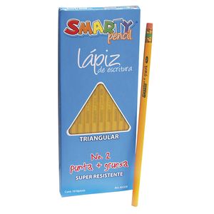 Lapiz Grafito Con Goma #2 Triangular Smarty Caja Con 10 40009