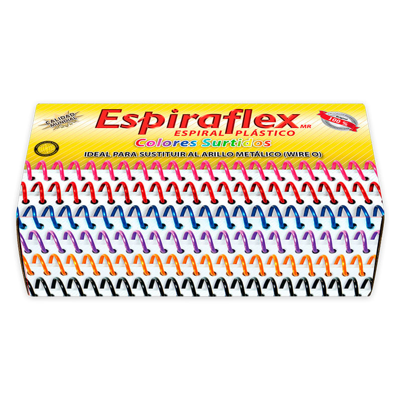 ESPIRAL PLASTICO 13MM COLORES CON 84PZAS ESPIRAFLEX