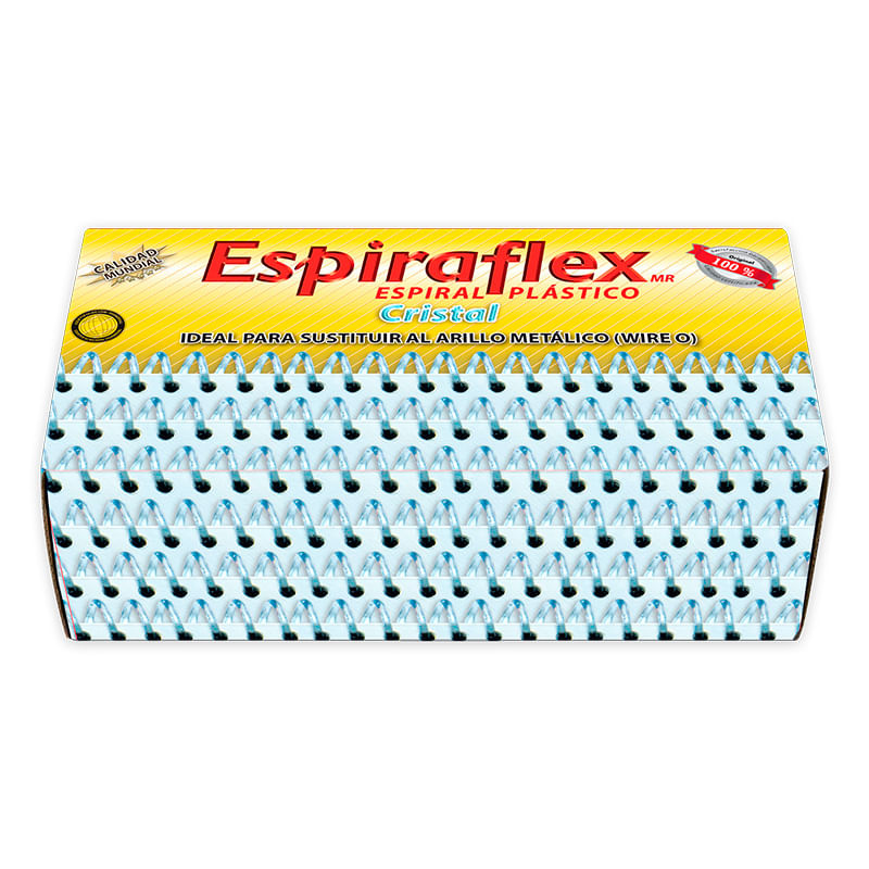 ESPIRAL PLASTICO 13MM CRISTAL CON  84PZAS ESPIRAFLEX