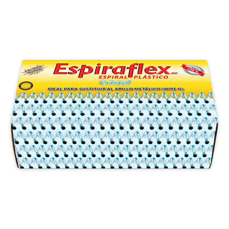 ESPIRAL PLASTICO 15MM CRISTAL CON 55PZAS ESPIRAFLEX