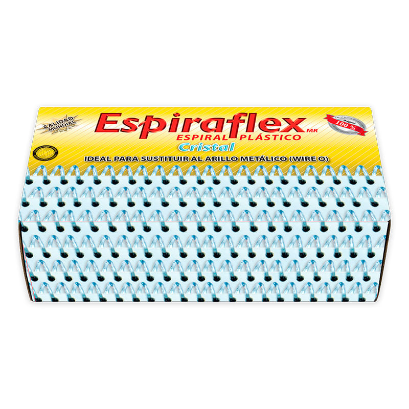 ESPIRAL PLASTICO 18MM CRISTAL CON 45PZAS ESPIRAFLEX