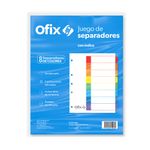 SEPARADOR OFIX 8DIV COLORES