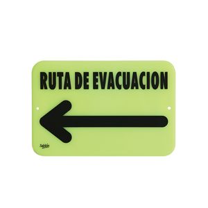 Señal Fosforescente Ruta Evacuacion Izquierda 22.8X15.2Cm 306.7938F