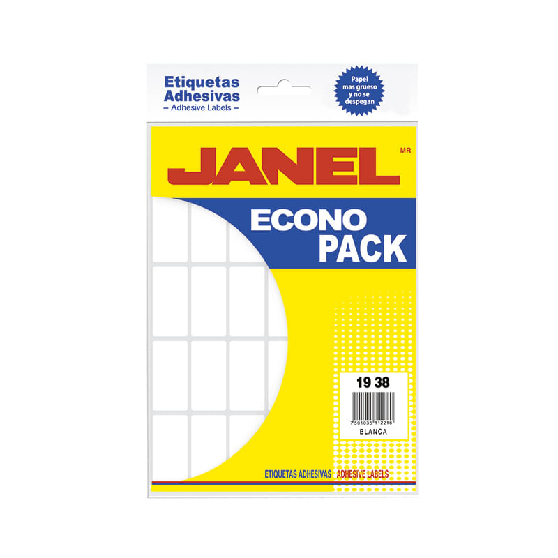 ETIQUETA BLANCA ECO PACK No23 19X38 C/420