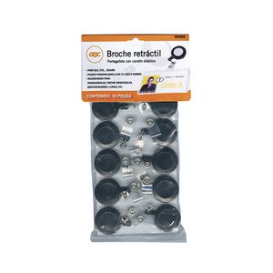 Broche Retractil (Yoyo) Para Gafete Negro 10Pzas Mx02303