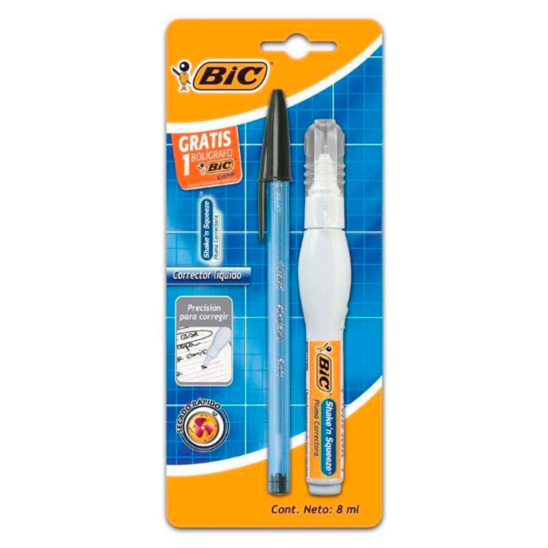 CORRECTOR LIQUIDO TIPO PLUMA 8ML SHAKE N'SQUEEZE BLT