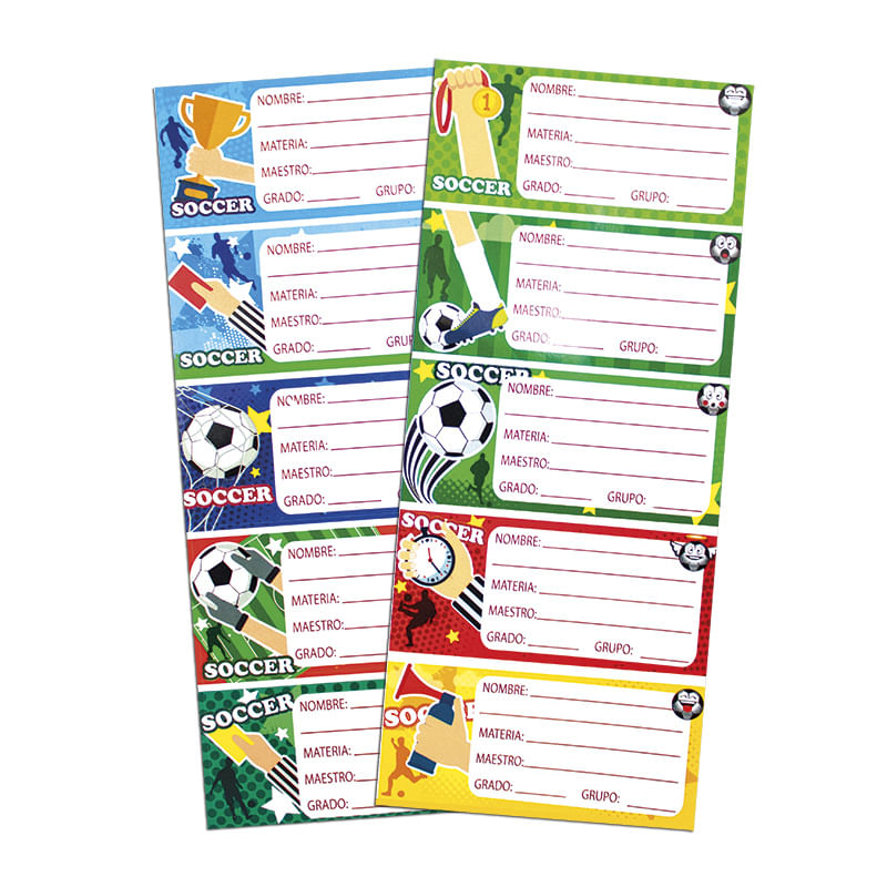 ETIQUETA ESCOLAR SOCCER  BOLSA C/2